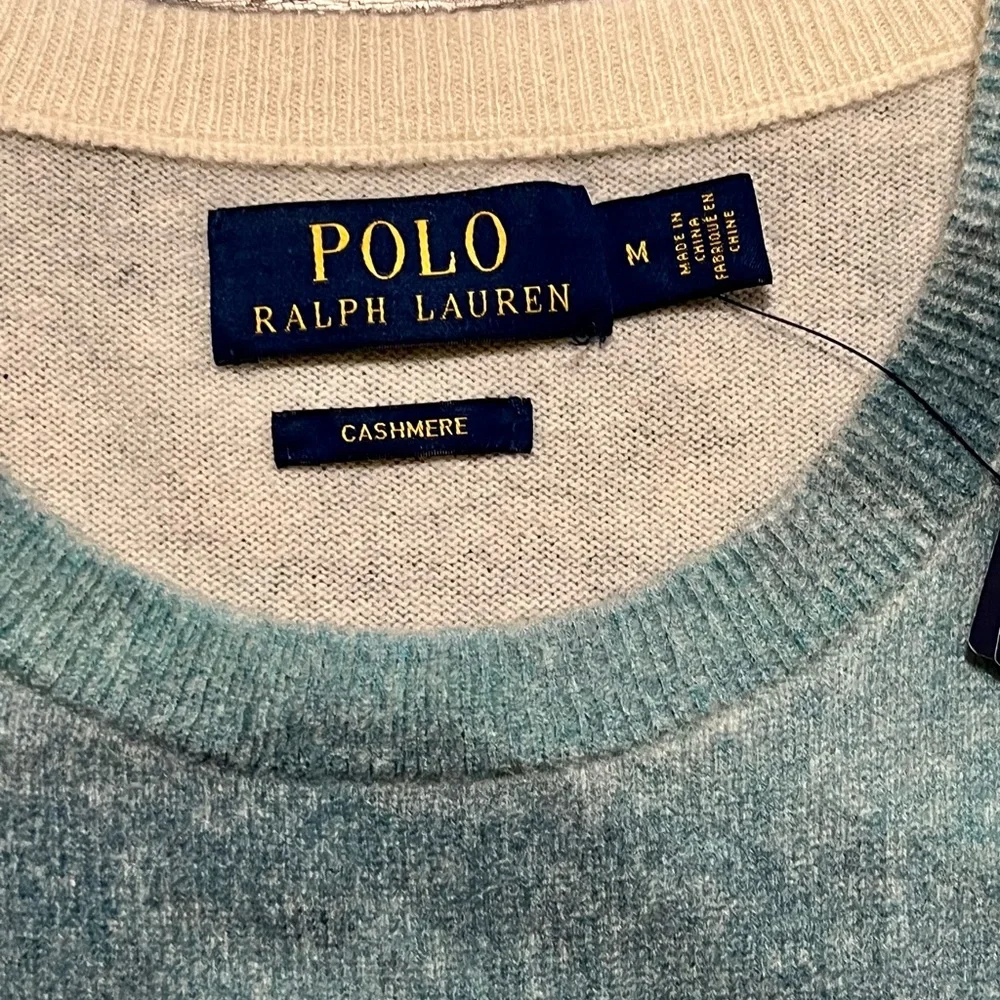 Polo Ralph Lauren Equestrian Graphic Print Polo Match 100% Cashmere Sweater Rare - Picture 5 of 8